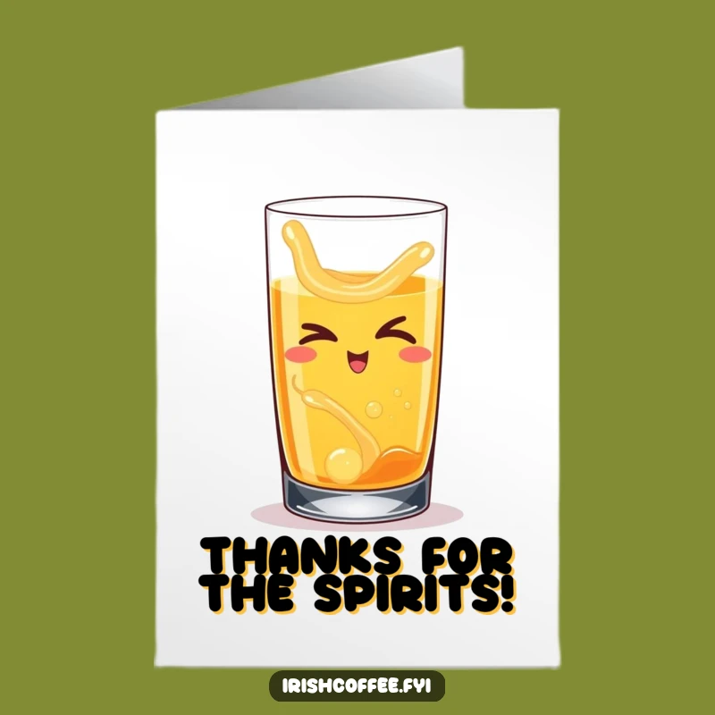 Free Printable Thank You Card: Sly Whiskey Glass Winking Thanks Funny Downloadable Gift