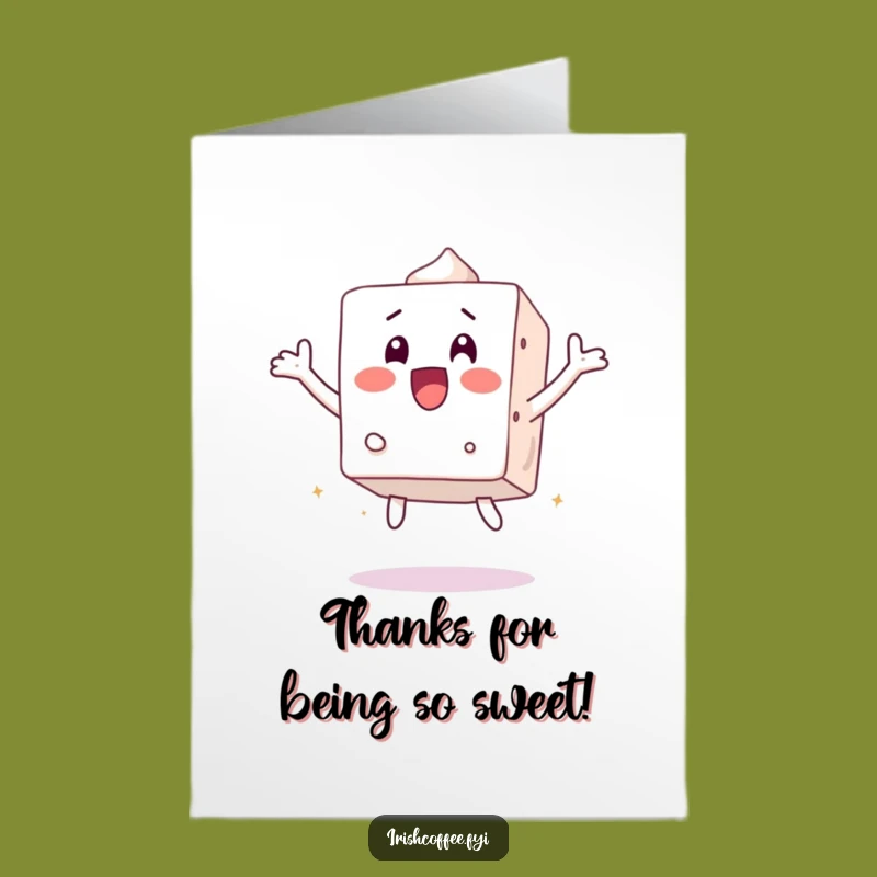 Free Printable Thank You Card: Surprised Sugar Cube, Funny Downloadable Appreciation Gift