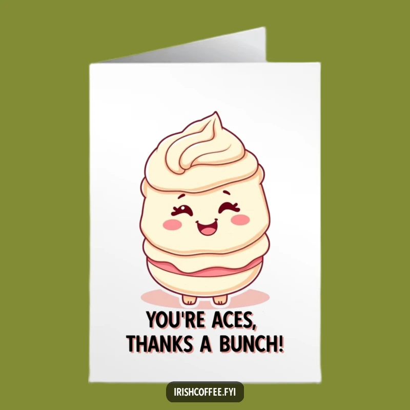 Free Printable Thank You Card: Winking Cream Swirl Expresses Gratitude with a Smile