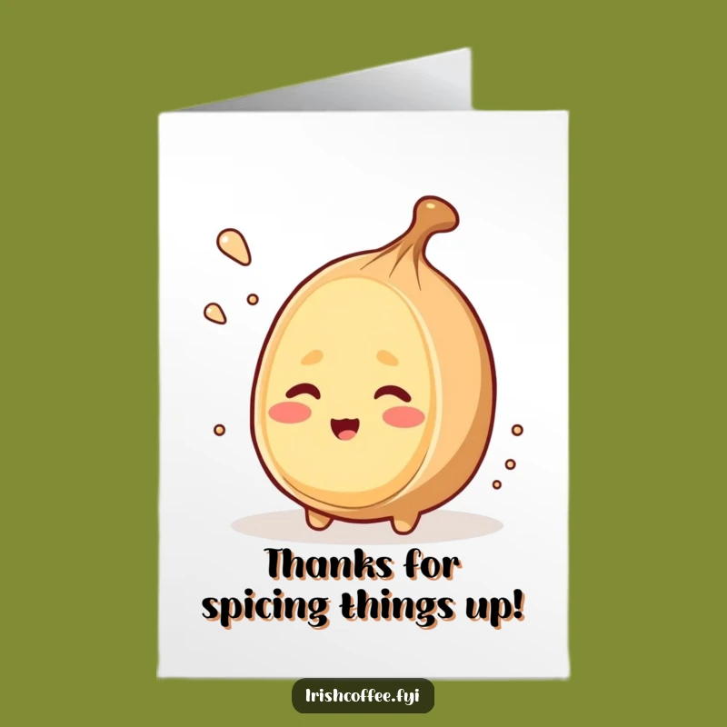 Free Printable Thank You Card: Winking Nutmeg Grates Itself, Funny Appreciation Gift