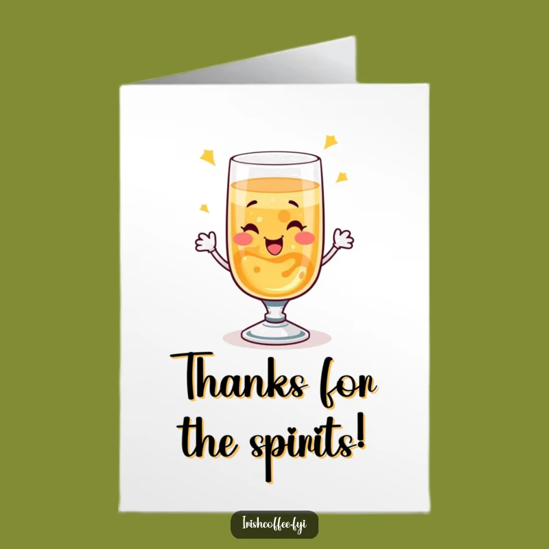 Free Printable Thank You Card: Winking Whiskey Glass Toast - Funny Downloadable Gratitude!