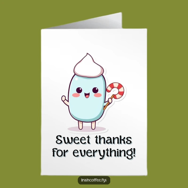 Free Printable Thank You Card: Stir Stick Candy Cane Funny Downloadable Gratitude