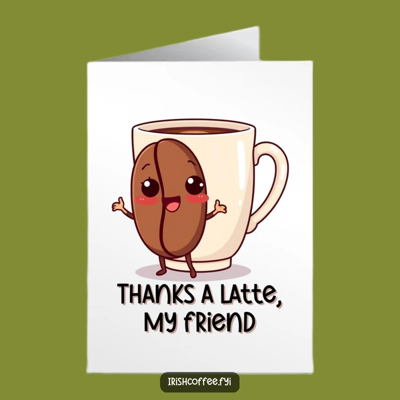 Free Printable Thank You Card: Coffee Bean's Dance of Thanks