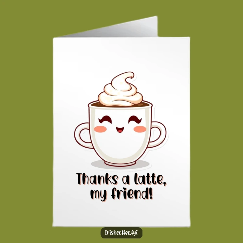 Free Printable Thank You: Winking Coffee Cup - Funny Downloadable Gift