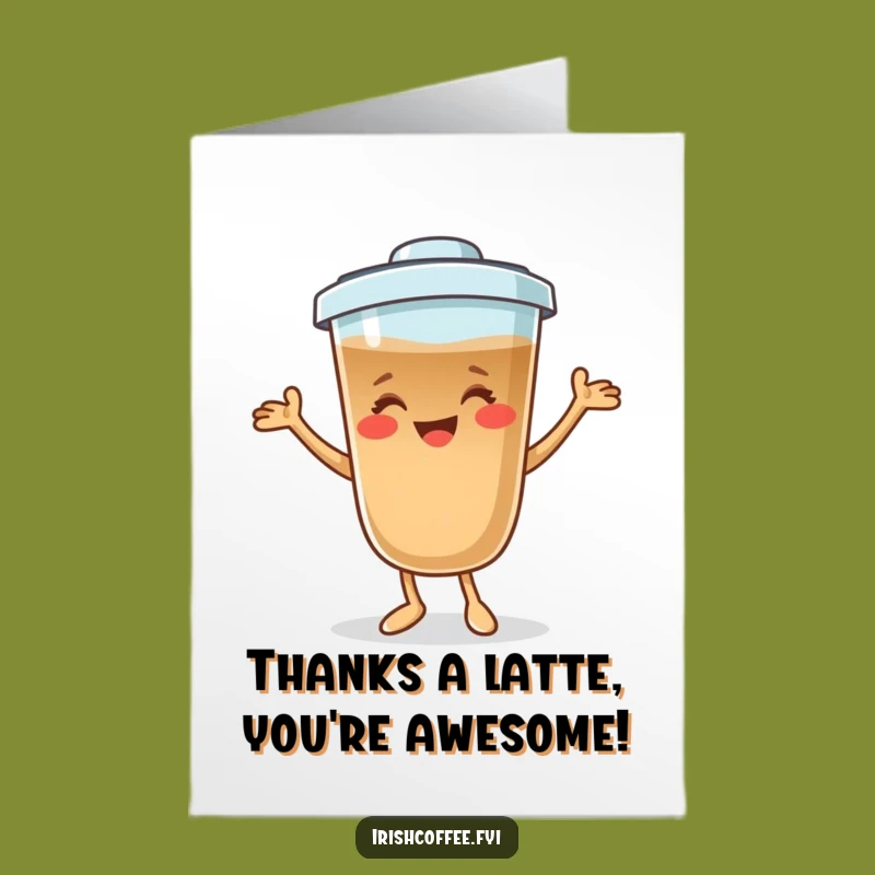 Free Printable Thank You Card: Groovy Coffee Character, Express Thanks Fun