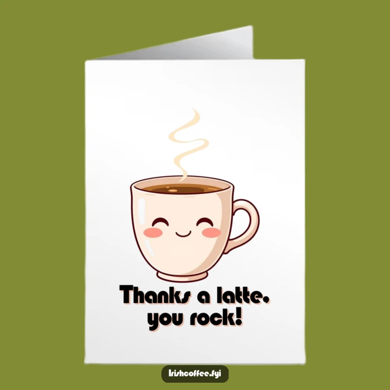 Free Printable Thank You Card: Warm Coffee Cup Smile - Cozy Downloadable