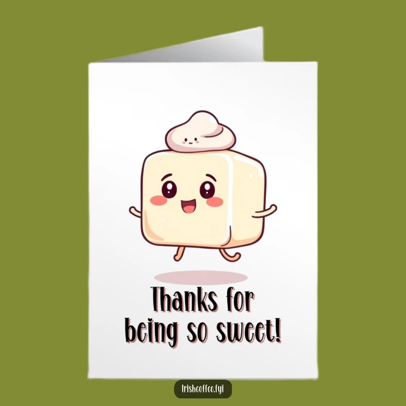 Free Printable Thank You Card: Hopping Sugar Cube Comedy Downloadable Gift