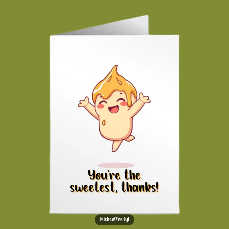 Free Printable Caramel Thank You Card: A Drizzly Leap of Gratitude