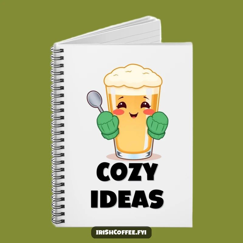 Funny Irish Coffee Notebook - Jot Down Cozy Thoughts - Perfect Funny Gift