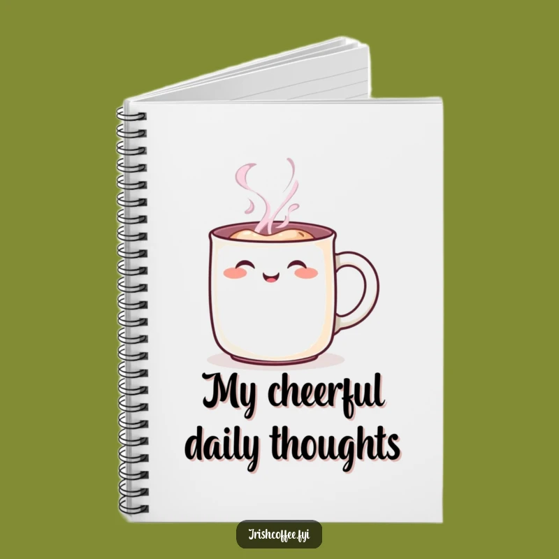 Funny Steaming Mug Character Notebook: Cheerful Rosy Blush Coffee Cup Journal Gift
