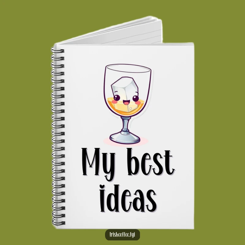 Funny Whiskey Glass Notebook: Jot Down Ideas with Ice Cube Skiing Fun