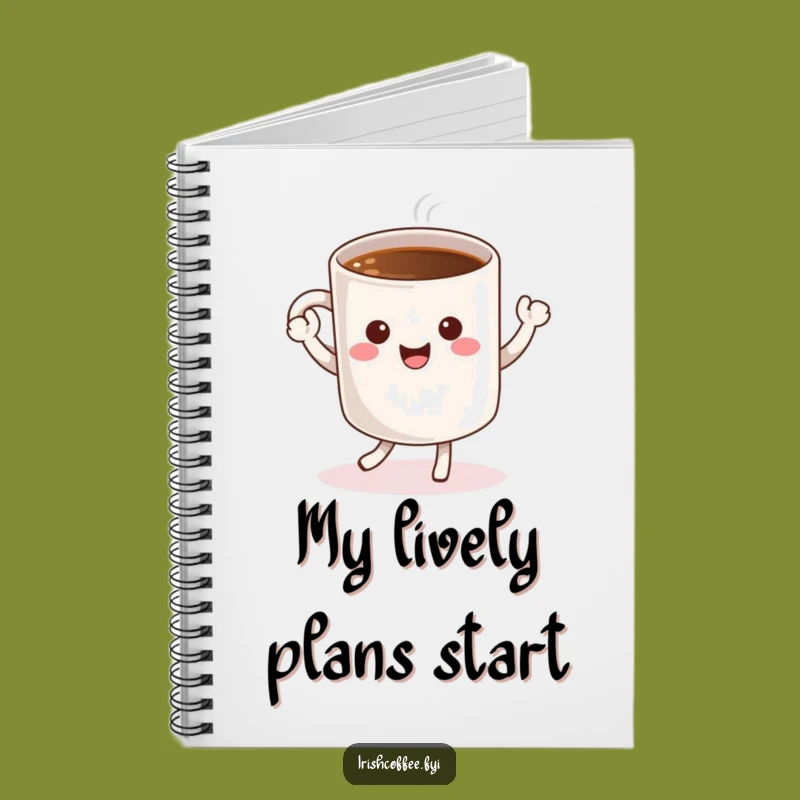 Funny Coffee Notebook: Dancing Character Cheerful Journal Gift