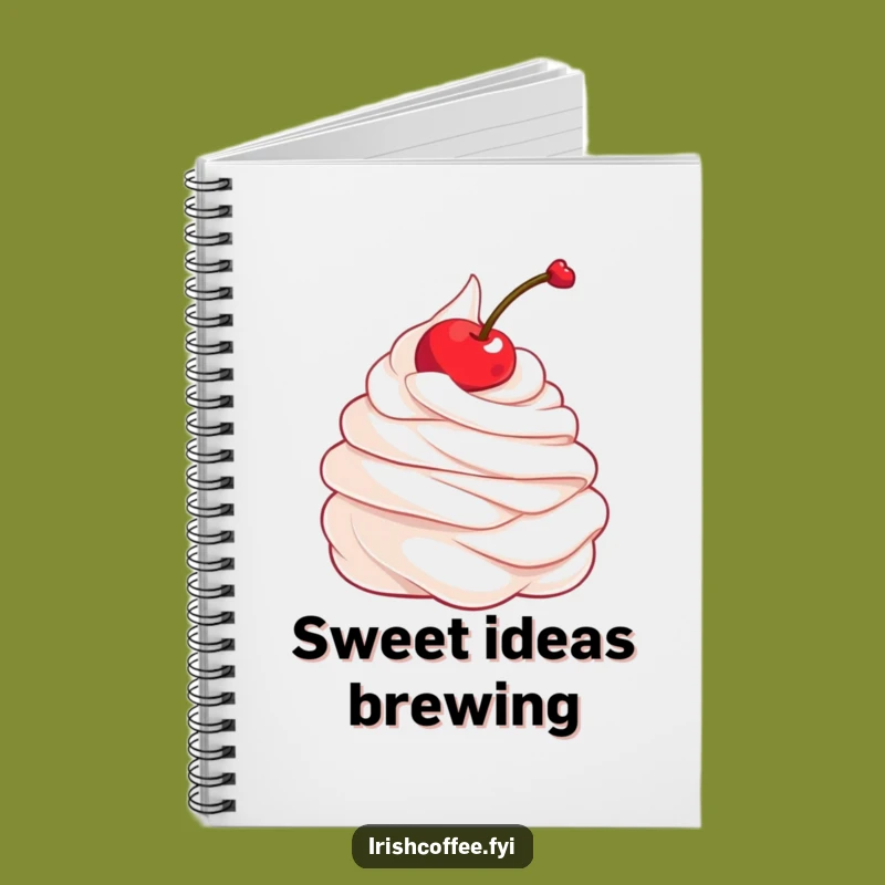 Funny Notebook: Whipped Cream and Cherry Twirl Cover, Your Sweet Journal for Ideas