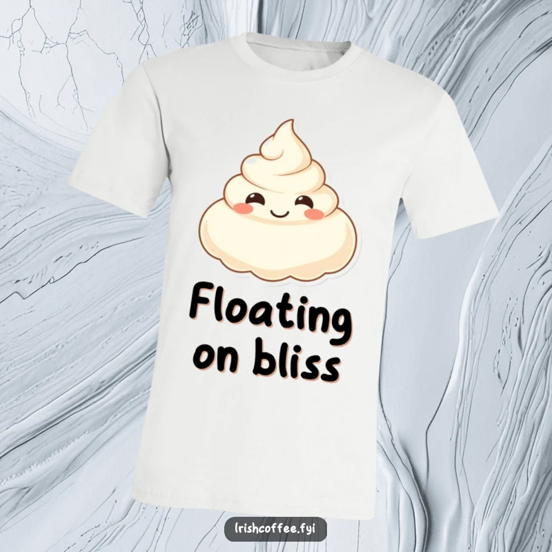 Funny t-shirt featuring a smiling dollop of cream, a sweet and humorous apparel choice.