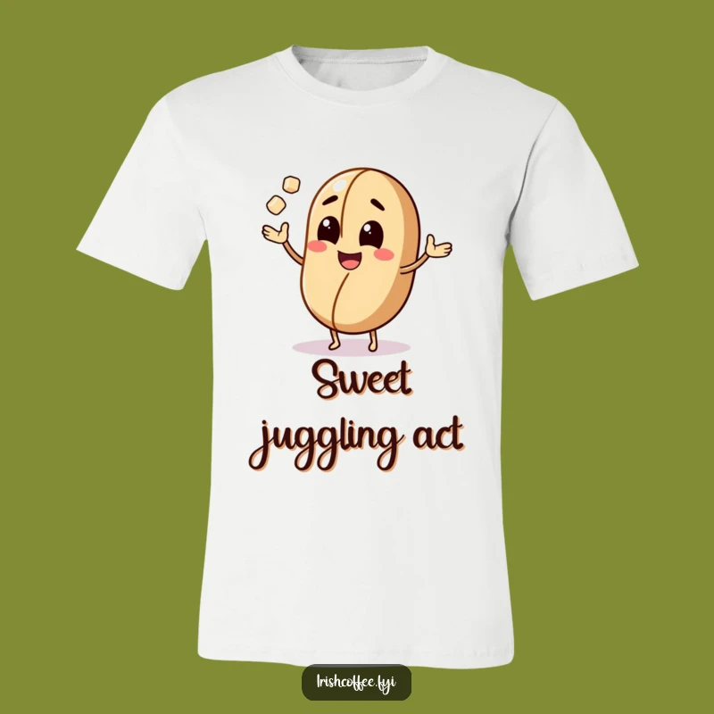 Funny Coffee Bean Juggling T-Shirt: Wear Your Caffeinated Humor Proudly