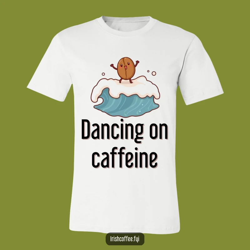 Funny Coffee Bean Wave T-Shirt: Dancing Bean Tee, Hilarious Coffee Gift