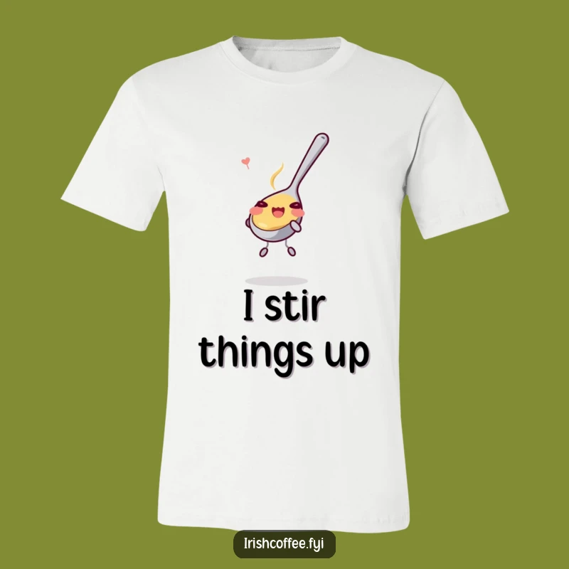 Funny Happy Teaspoon Stirring Playfully T-Shirt: Embrace the Fun!