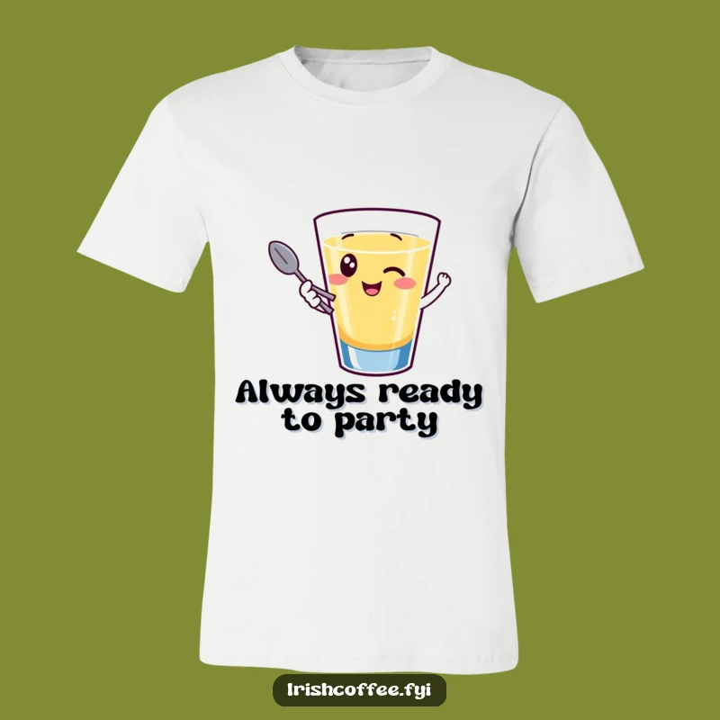 Funny Shot Glass T-Shirt: Giggling Wink Design, Your Hilarious Party Starter Style