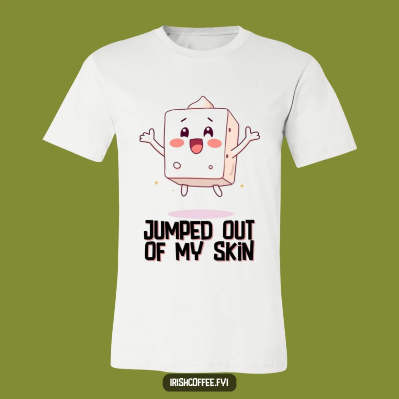 Funny Surprised Sugar Cube Jumps T-Shirt - Shockingly Hilarious Wear!