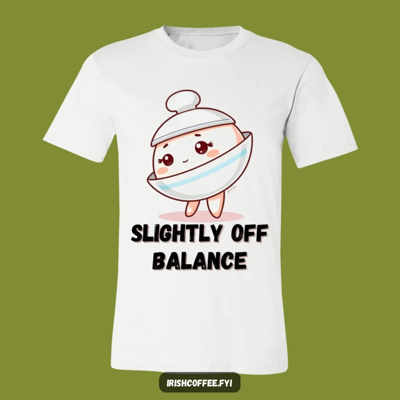 Funny Saucer Tipping T-Shirt: Playful Tableware Character Tee, Great Funny Gift!