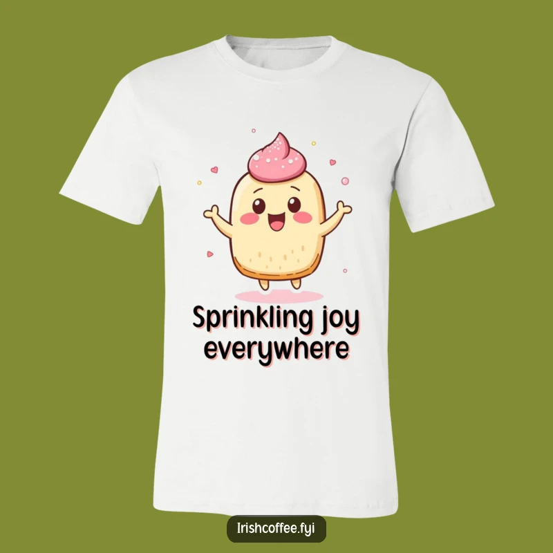 Funny Pastry Bounce T-Shirt - Sweet Humor & Cheerful Character Design