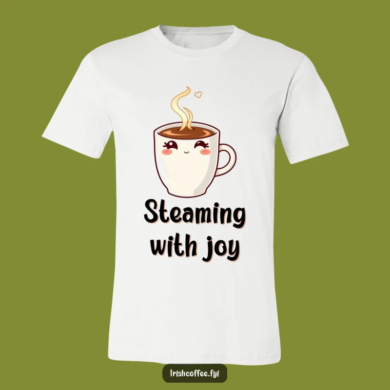 Funny Winking Coffee Mug T-Shirt - Wear Your Morning Energy Humorously