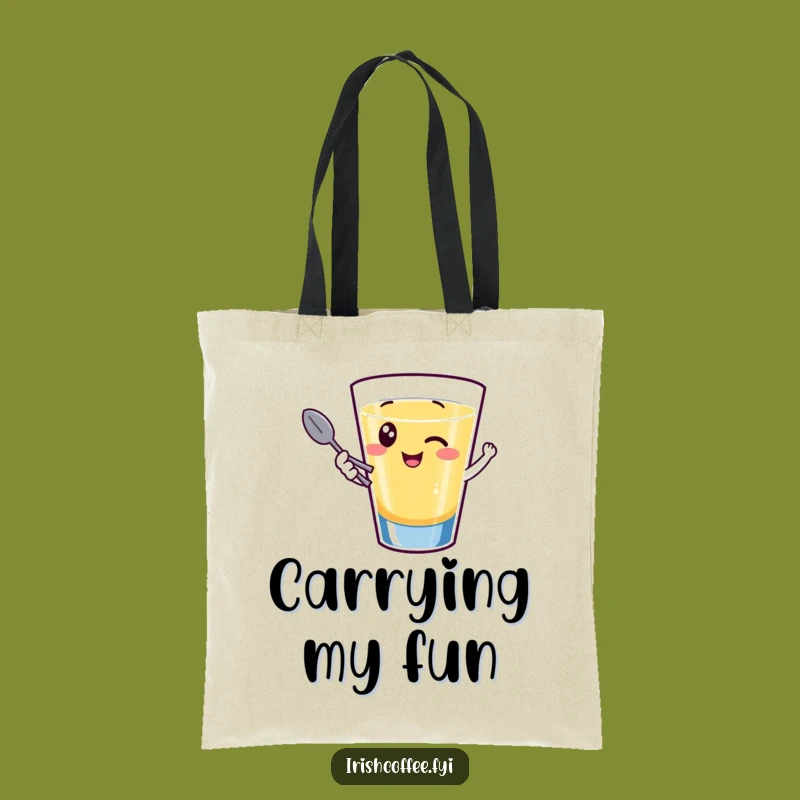 Funny Shot Glass Tote Bag: Giggling Wink, Your Hilarious Party Essential Carry-All