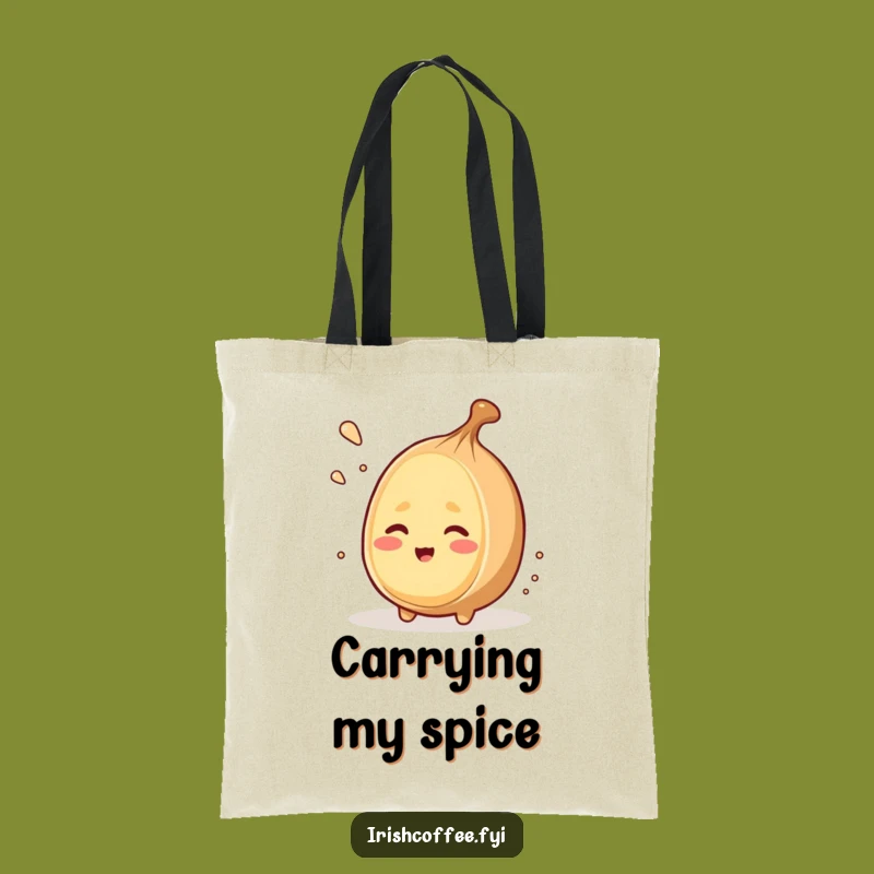 Funny Winking Nutmeg Grates Itself Tote Bag - Carry Your Spice!