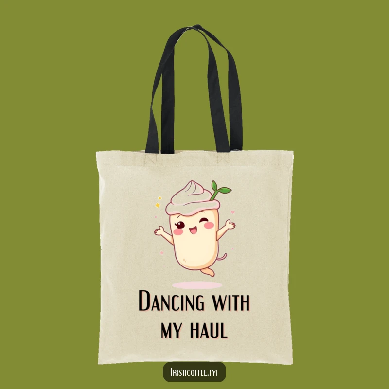 Funny Cream Liqueur Dancing Tote Bag: Spirit Character Carryall, Ideal Funny Gift!