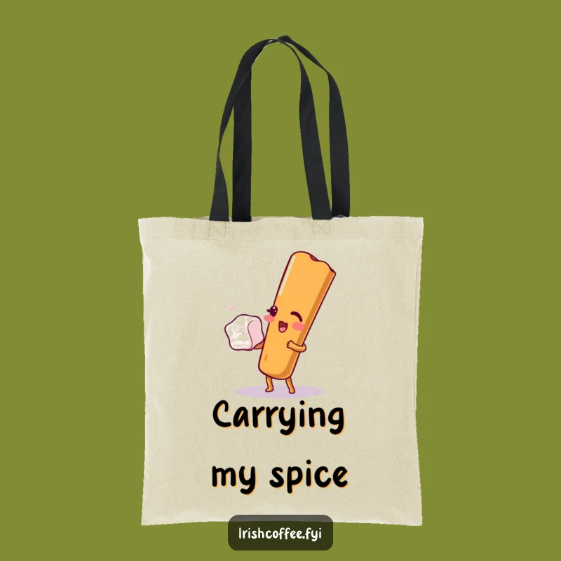 Funny Cinnamon Tote Bag: Winking Sugar Balance, Your Stylish and Humorous Carry-All