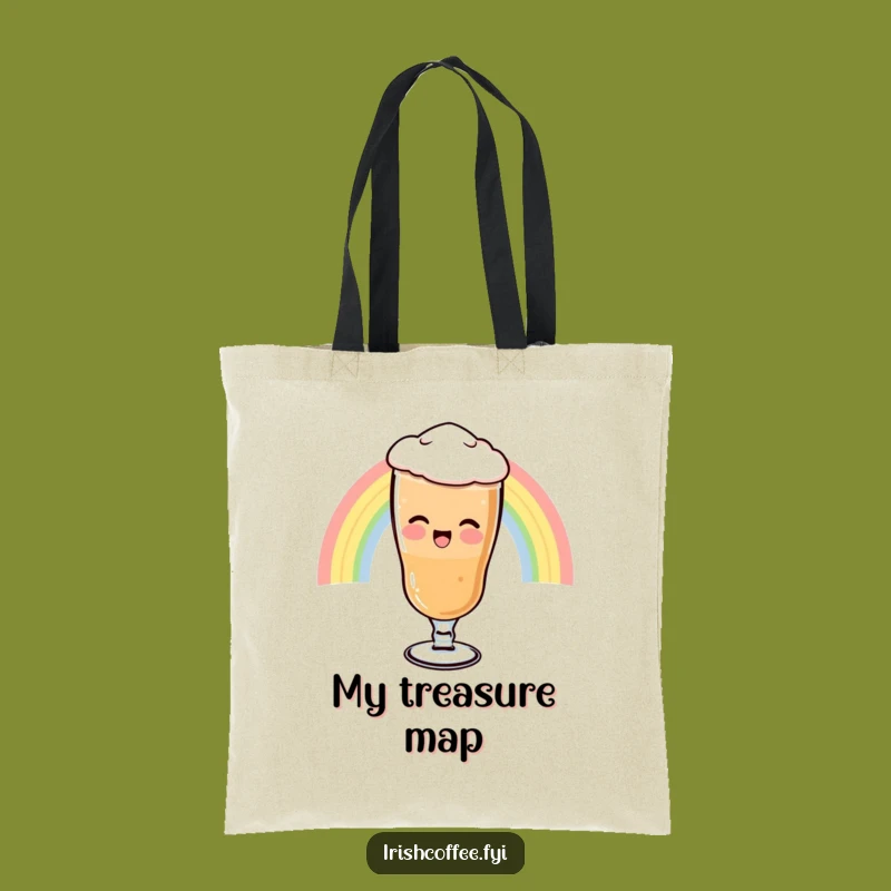 Funny Rainbow Irish Coffee Tote Bag - Durable Giggling Glass Bag, Perfect Funny Gift for Shoppers