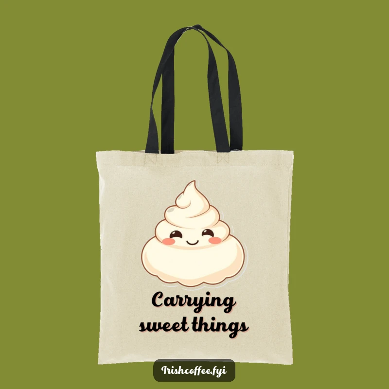 Funny Smiling Cream Tote Bag - Carry Your Essentials with Sweet Style