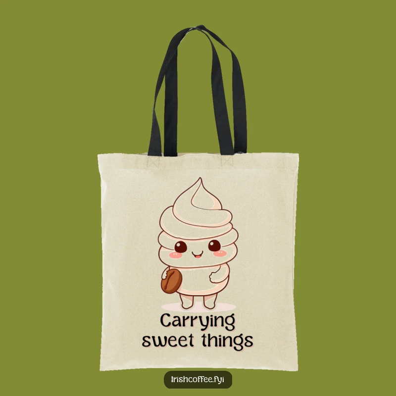 Funny Whipped Cream Coffee Tote Bag: Carry Your Essentials with Sweetness