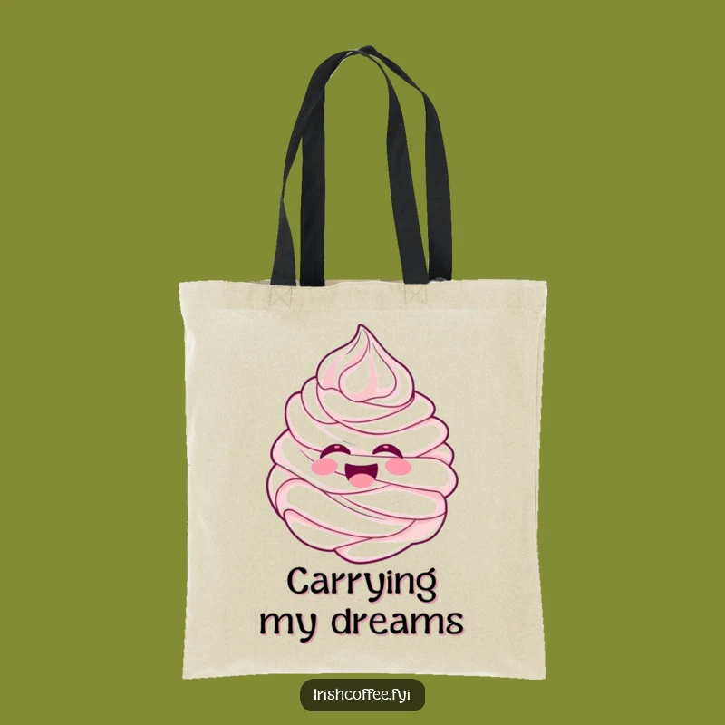 Funny Whipped Cream Tote Bag - Carry Your Joy with This Humorous Swirl Design